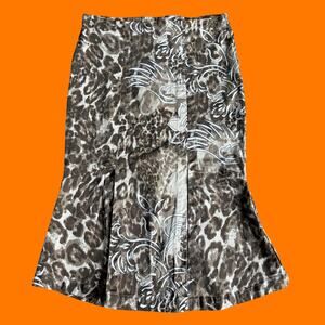 90's 00's vintage leopard print bodycon y2k skirt MEDIUM erica Brooke